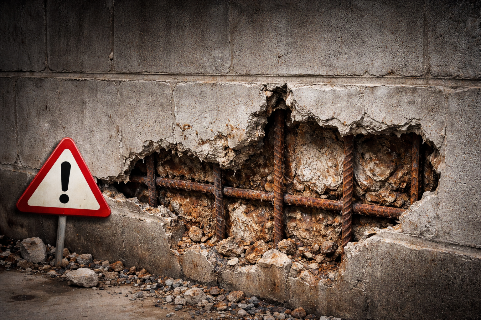 Concrete Cancer in Basement Core-Filled Cement Block Walls – 30 Years Old Holiday Apartments Building gold coast
