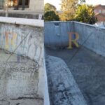 Assessment of a Non-Compliant Reinforced Concrete Swimming Pool with Cantilevered Retaining Wall
